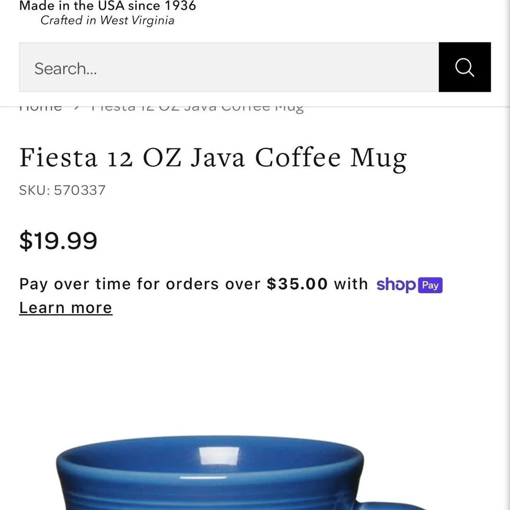 Fiesta Ware 12 oz Java Coffee Mug in blue